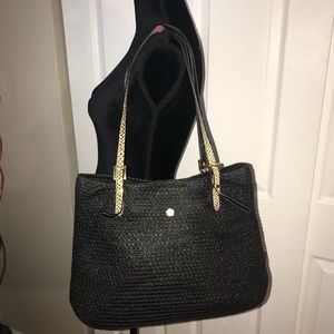 Great Eric Javits black straw bag- excellent shape